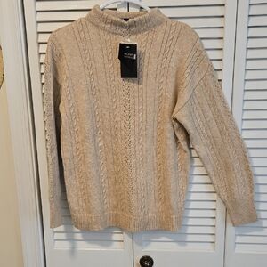 The Limited Women's Cable Knit Turtleneck Sweater - Beige